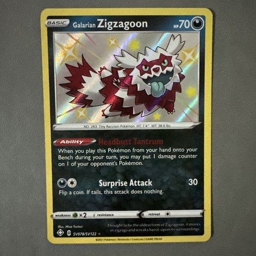 Galarian Zigzagoon SV078/SV122 Shining Fates: Shiny Vault Holo