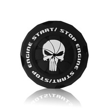 Car Push Start Button Cover Rotary Push to Start Stop Ignition Kit Skull Black