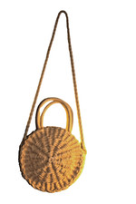Straw Handwoven Straw Handbag, Crossbody Circle Design, New
