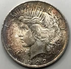 1922 Peace Dollar Uncirculated Rainbow Toning Gem