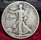 1921-P 50c. Walking Liberty Half Dollar Verey Good Details Reverse Damage