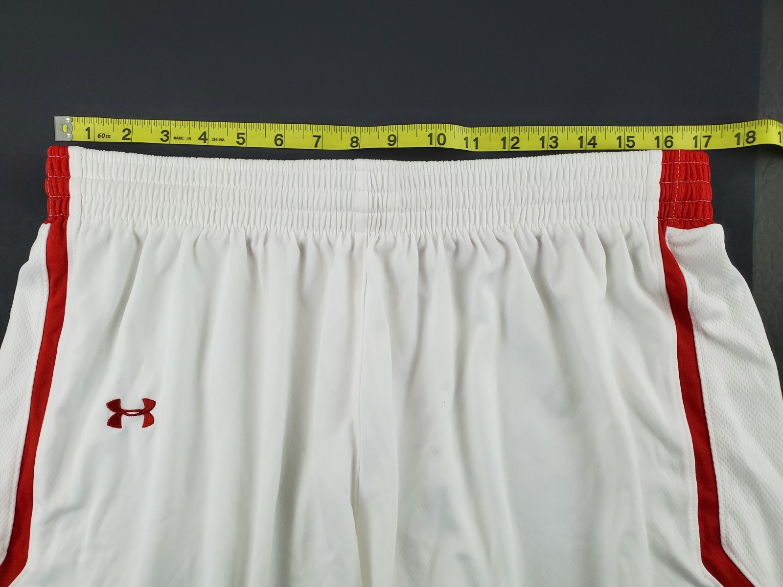Under Armour Basketball Shorts Womens XL White Red Athletic UKS522 Game UA New thumbnail 6