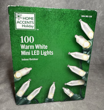 Home Accents Holiday 100 LED Mini Lights Green Wire 28 Ft Indoor Outdoor