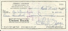 CHRISTOPHER GEORGE RAT PATROL EL DORADO JOHN WAYNE SIGNED AUTOGRAPH CHECK d 1983