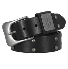 NWT Harley-Davidson Men's Western Dome Studded Genuine Leather Belt BLK Size 44