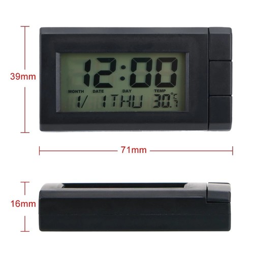 Brand New High Quality Digital Clock Adjustable Auto Thermometer Car LCD - Picture 8 of 11