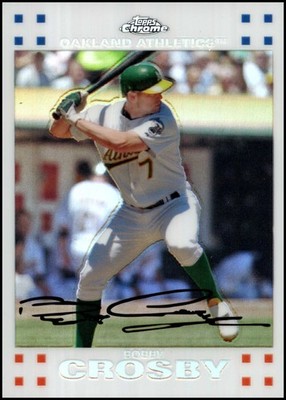 2007 Topps Chrome Bobby Crosby White Refractor #/660 #137 Oakland Athletics
