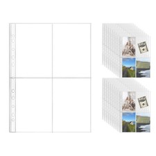 20 A4 Binder 4 Pocket, 4" X 6" Sheet Protectors Clear Binder Sleeves for A4 B...