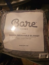 Bare Home Sherpa Wearable Blanket - Fluffy  Soft - Lightweight Adult NWT