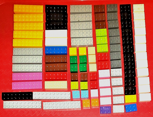 LEGO 100 Assorted Bricks 2x10 3006, 2x8 3007, 2x6 2456, 2x3 3002, 2x2 3003 - 第 1/3 張圖片