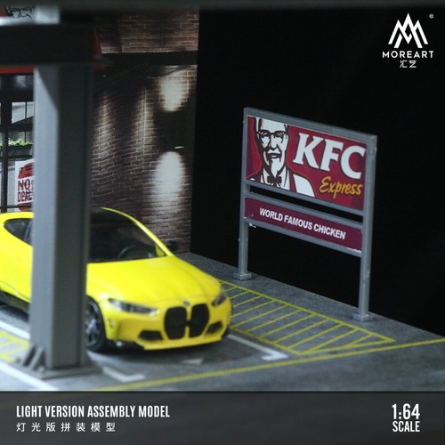 1:64 Diorama Four-Story Parking Lot Model Lighting Garage Scene Display Case US - Picture 9 of 38