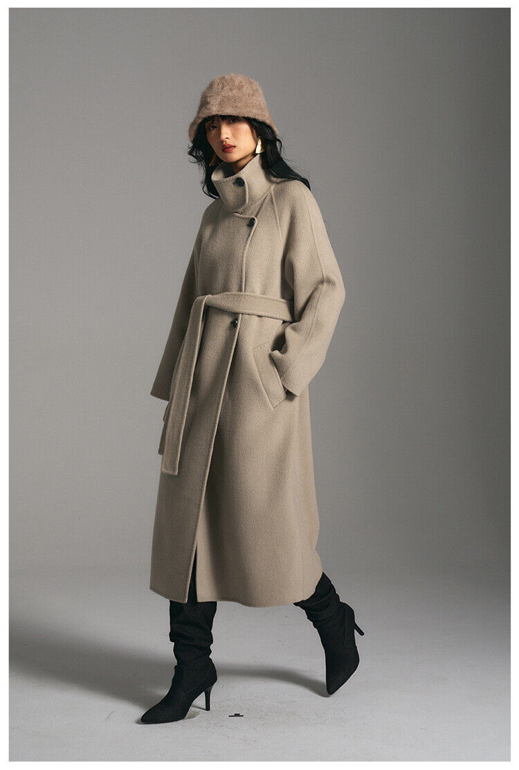 Winter New Korean Womens 100% Wool Cashmere Jacket Standing Winter New Korean Womens 100% Wool Cashmere Jacket Standing