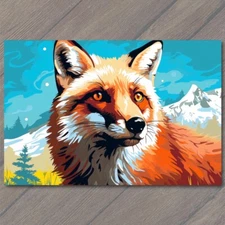 Art Print  Vibrant Fox - Pop Art Masterpiece Blue Sky Colorful 🦊🌈