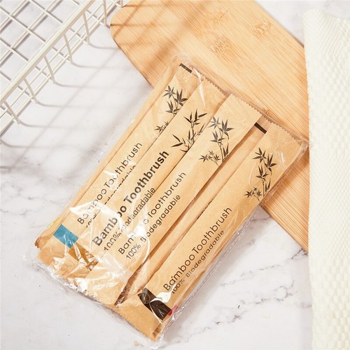 10Pcs Medium-Bristle Bamboo Toothbrush Health Wood Teeth Brush Fibre Wooden Hand - Picture 3 of 41