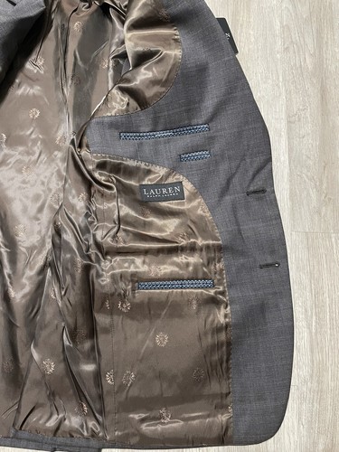 Lauren Ralph Lauren Lancaster Classit Fit UltraFlex Suit Jacket Brown Plaid 40R - 第 5/8 張圖片