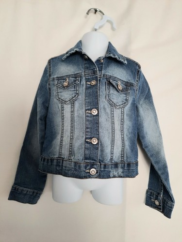 Jordache Girls Jean Jacket XS 4/5 Kids Clothing Coat Outerwear Blue Jean - 第 1/8 張圖片