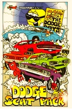 Vintage Reproduction Racing Poster Dodge Scat Pack 2nd Gen | POSTER 24 X 36 INCH