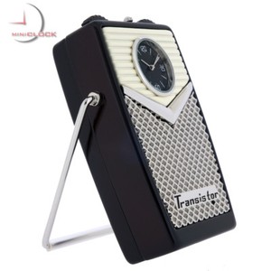 TRANSISTOR-RADIO-VINTAGE-STYLE-MINIATURE-COLLECTIBLE-MINI-CLOCK-GIFT