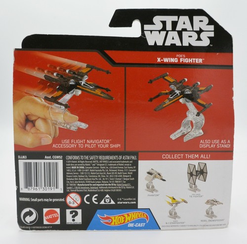 NEW Star Wars Hot Wheels Poe's X-Wing Fighter Die-Cast w/ Flight Navigator - Picture 4 of 4