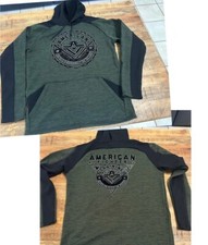 American Fighter Premium Hoodie Pullover Inland Green Black XL 2 sided Grunge