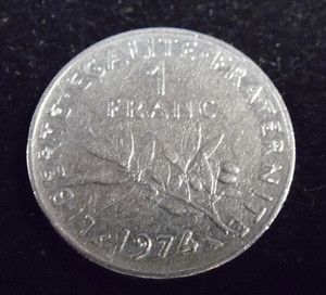 1974 French 1 Francs Coin
