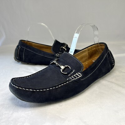 1901 Navy Leather Driving Loafers Shoes Mens Size 11.5M Made  display picture 1