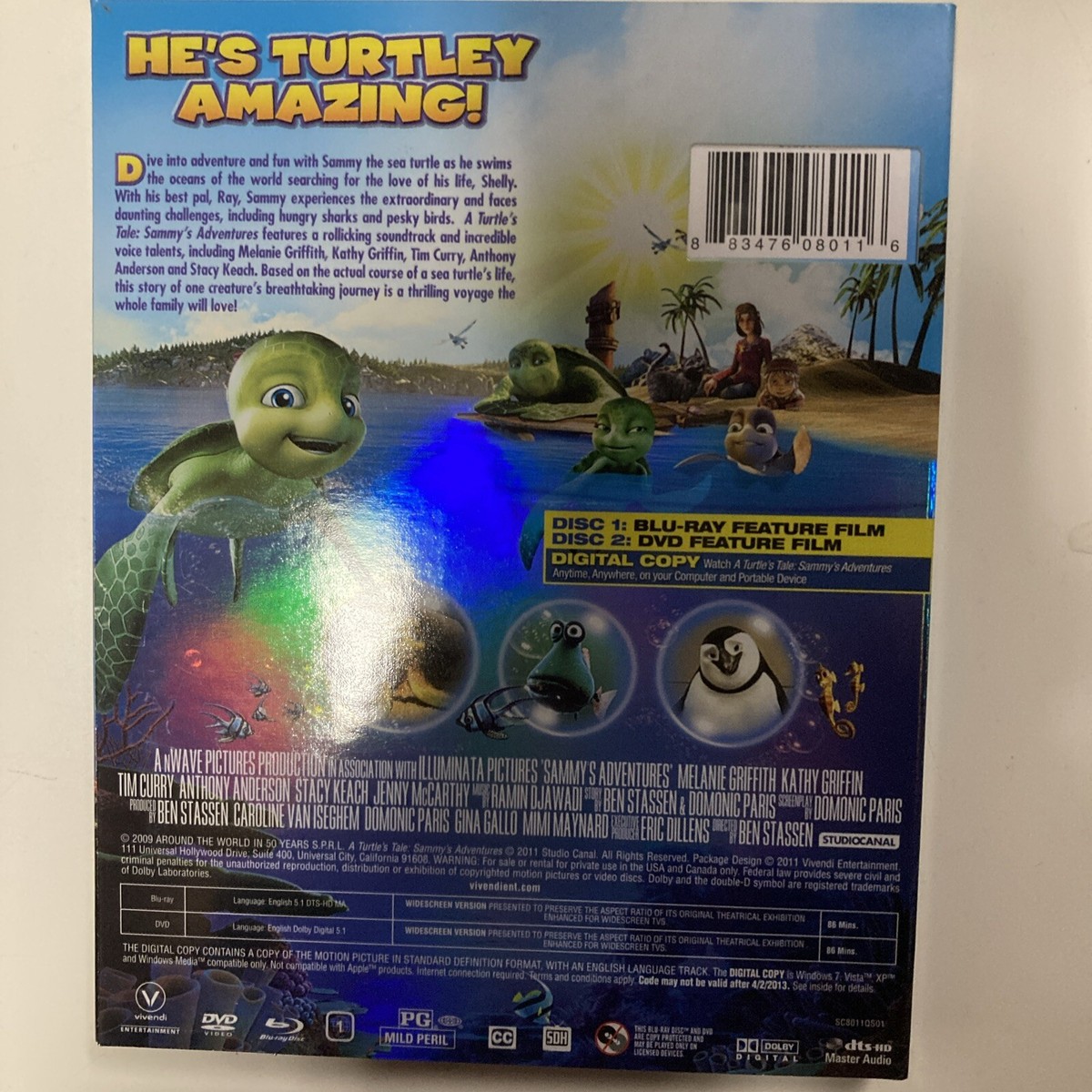A Turtle's Tale: Sammy's Adventures (Blu-ray) DVD No Digital