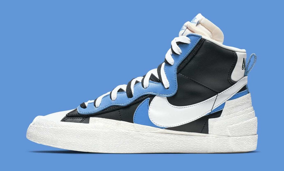 Men's Sacai x Nike Blazer High Black White University Blue
