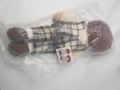 NEW - Darice 2008 Soft Cloth Doll 14" Brown Hair Overalls Pretend Play Toddler - Picture 2 of 5