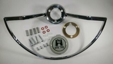 1960-1971 Vw Bug Beetle Ghia T3 Chrome Horn Ring W Horn Button Mounting Kit
