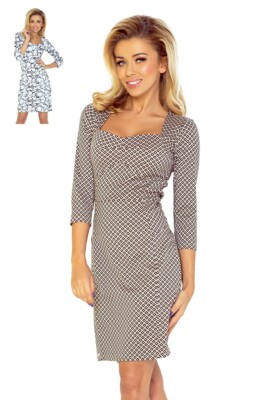 Numoco Kleid Etuikleid figurbetont 36 38 40 42 44 eckiger Ausschnitt 3/4-Ärmel