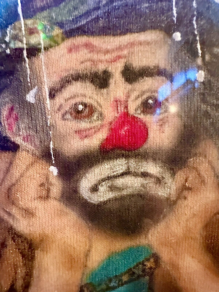 Pintura Original de Emmett Kelly Jr: El Payaso Triste - ¡Firmada y Enmarcada a Mano! Foto 3 de 4