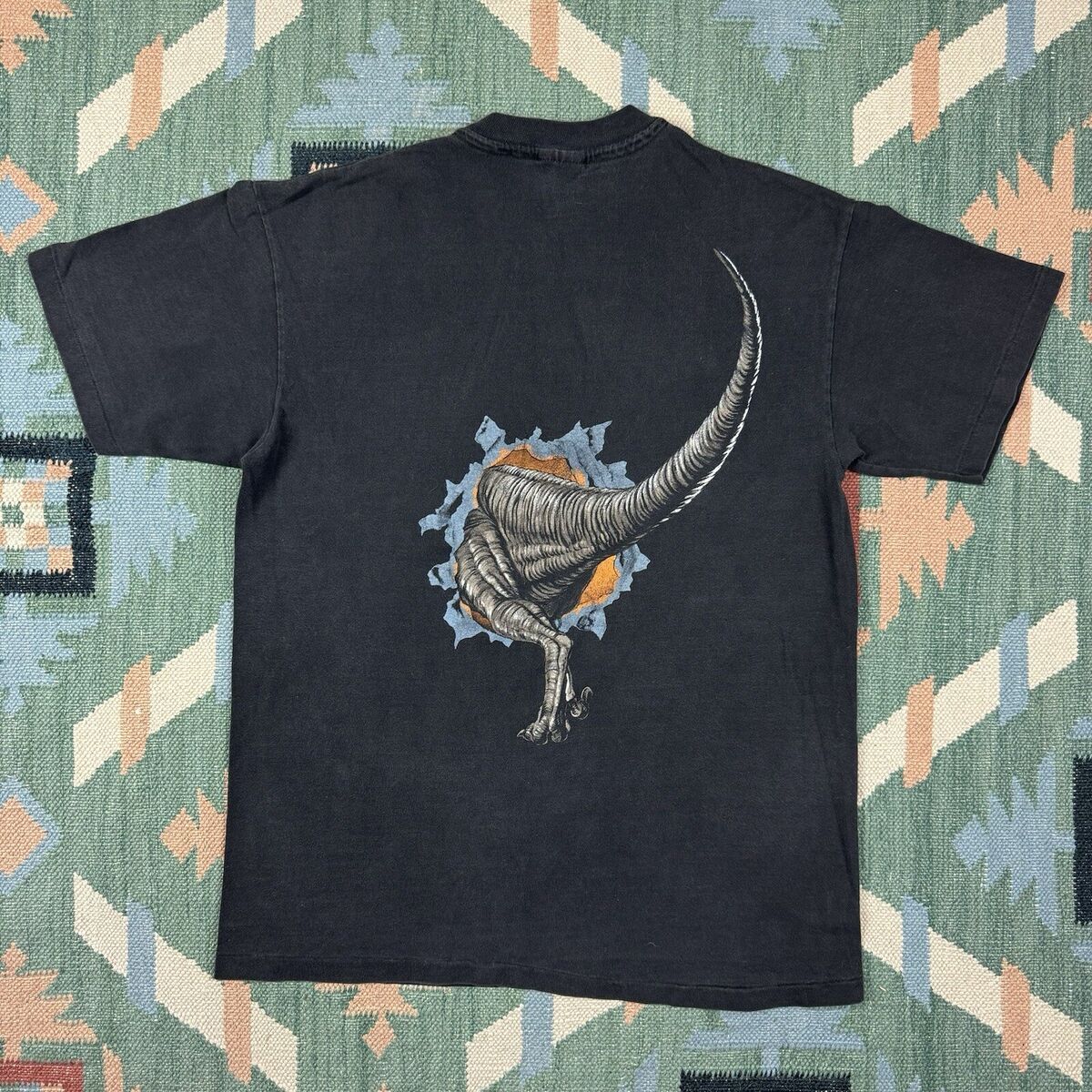 Vintage 90s Jurassic Park Raptor Movie Promo T-Shirt Black Vintage 90s Jurassic Park Raptor Movie Promo T-Shirt Black