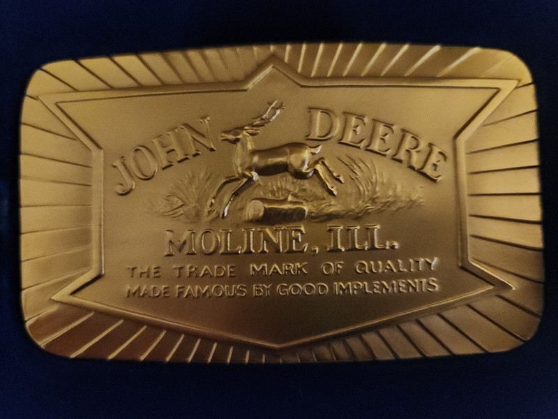 1984 John Deer Limited Edition Historical Trademark 1936 Gold Plated Buckle