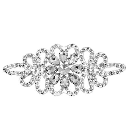 Rhinestone Diamante Motif Sew On Applique For Wedding Bridal Prom Gown & Dresses - Picture 77 of 102
