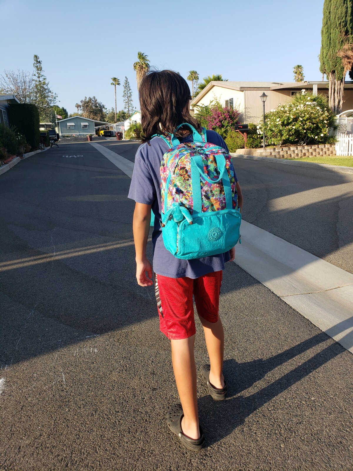 Kipling Bacpack with Blue Monkey Medium-sized Cya… - image 10