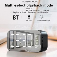Rectangular Wireless Bluetooth Speaker With FM Radio Mirror Alarm Clock