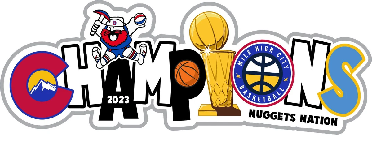 2023 NBA Champions, Denver Nuggets, High Quality Vinyl Stickers