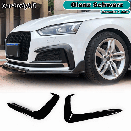 Glanz Schwarz Front Stoßstangen Flossen Flaps Canards für Audi A5 Sline S5 B9  - Bild 1 von 9