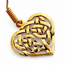 Ohrringe - keltisch mit Herz Motiv nach irischem Vorbild aus Bronze/Versilbert