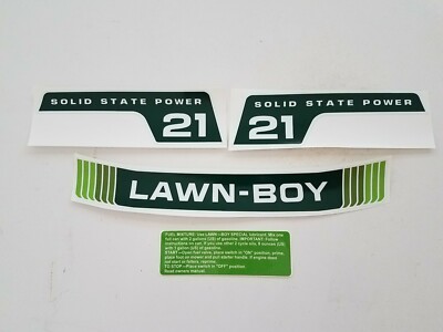 Lawn-Boy 4 Piece Decal Set For F-Series 1978-82 Solid State 21'' Inch Models. 