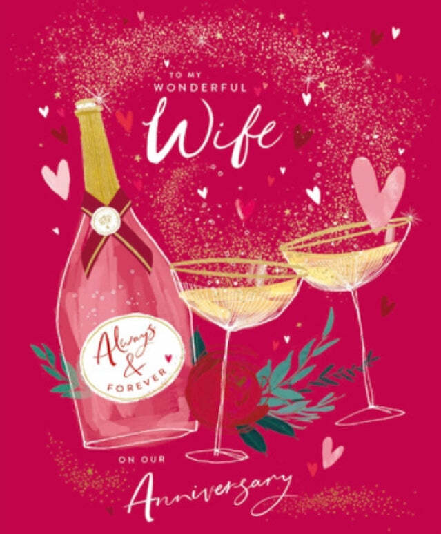 To My Wonderful Wife On Our Anniversary Greeting Card - Apéritif by Paula Reece