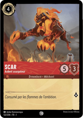 Disney Lorcana Karte Kapitel 1 Scar - Brennender Usurpator 122/204 Common DE
