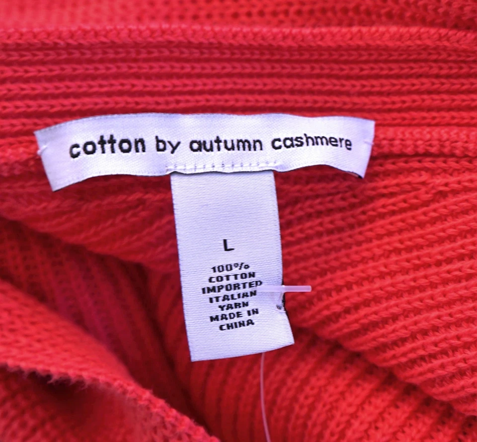 Suéter COTTON by AUTUMN CASHMERE Coral Rosa Coctelera Cerradura L NUEVO CON ETIQUETAS Foto 2 de 3