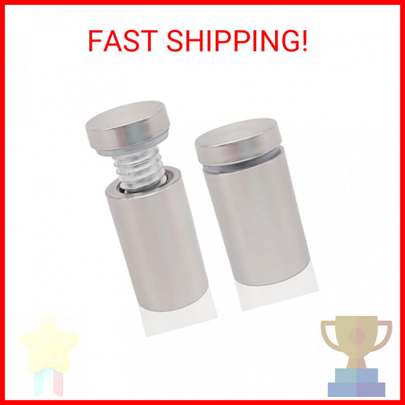 1/2 x 1 Inch Lantee 12 Pcs Stainless Steel Glass Sign Standoff Screws