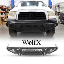 For Toyota Tundra 2007-2013 Textured Steel Front Bumper w/D-Rings & LED Lights