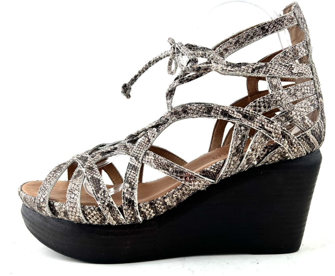 Gentle Souls Joy Lace Up Snake Wedge Sandals Size - Main Image