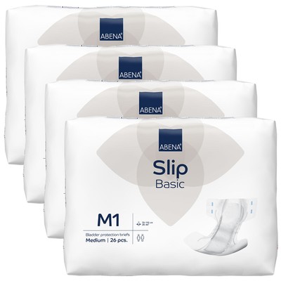 ABENA Slip BASIC - Gr. Medium M1, Standard Inkontinenzwindeln - 4x26 St. Karton