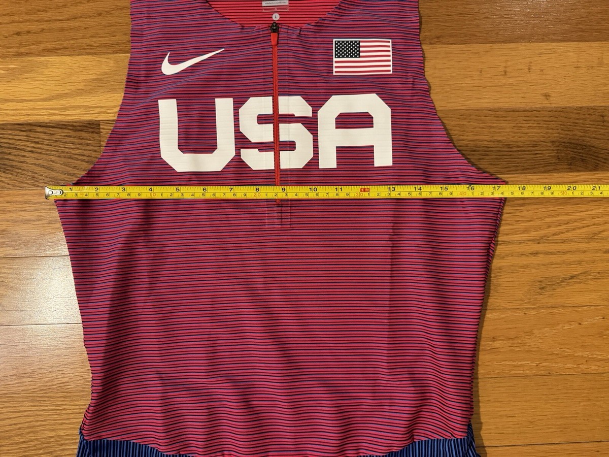 New L Nike Pro Elite Team USA Track Olympics Sleeveless Speedsuit