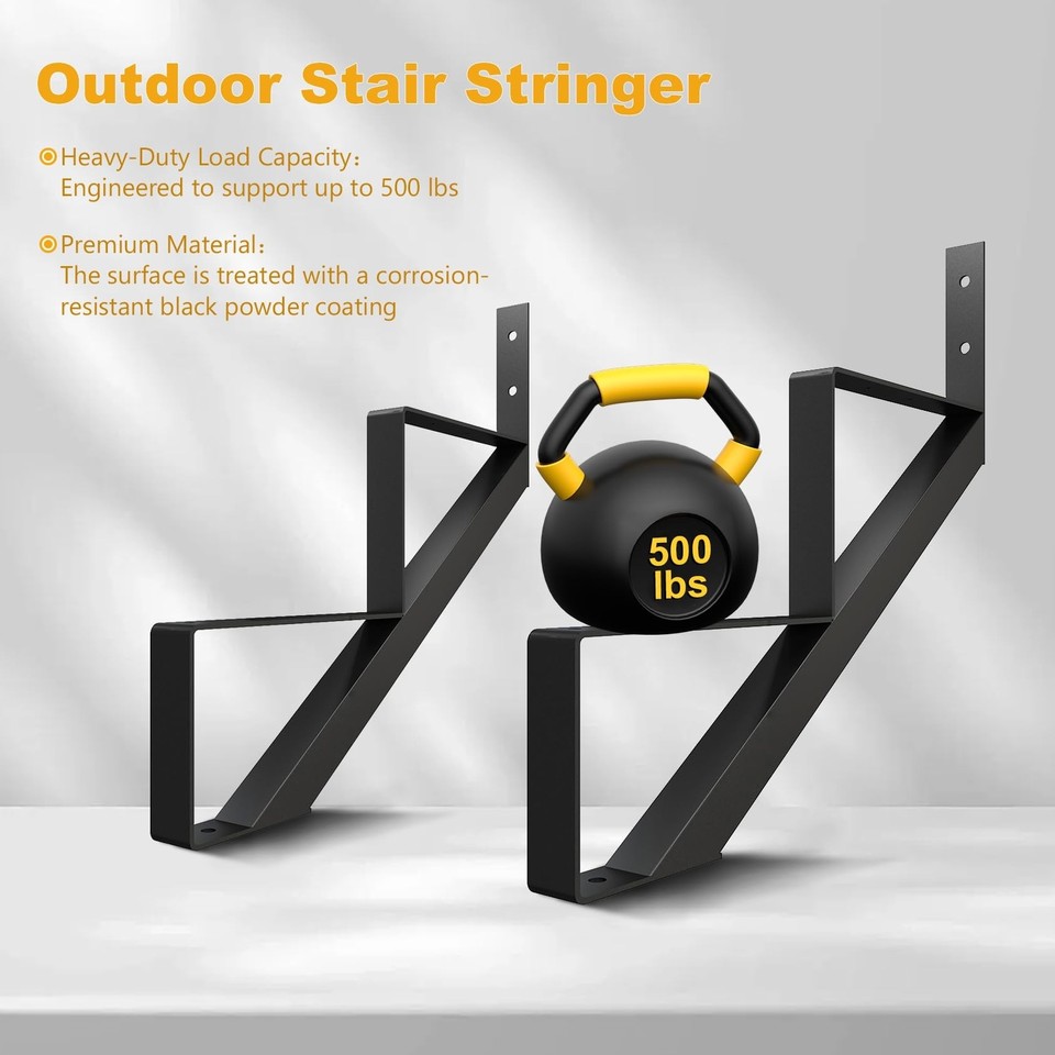 DIYHD Steel Stair Riser 7 Step Stair Stringer for Deck Height 58in ...